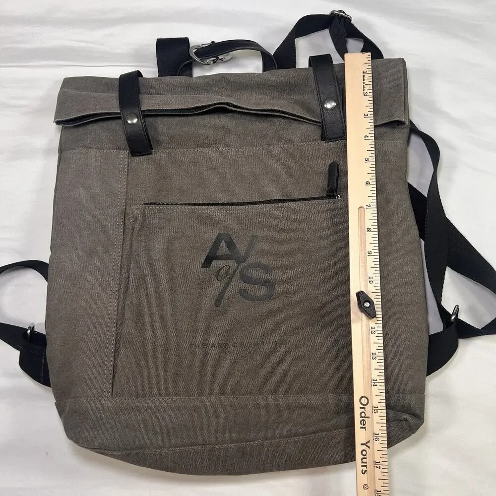 ART of SHAVING Backpack Large Gray Canvas Travel Utility Casual Logo Authentic